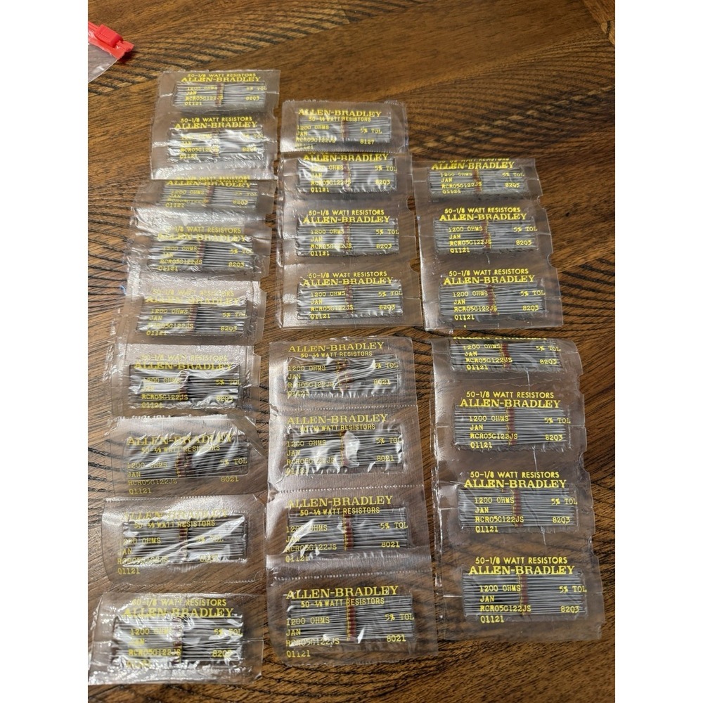 Huge Lot 1,200 - Allen Bradley RCR05G122JS  5% 1/8 Watt Resistors 1200 Ohms